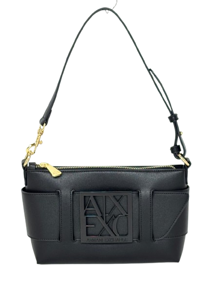 BORSA NERA ECO-PELLE CON LOGO