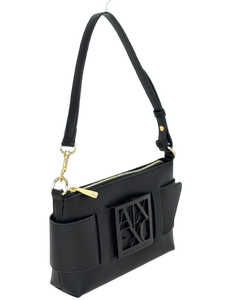 BORSA NERA ECO-PELLE CON LOGO