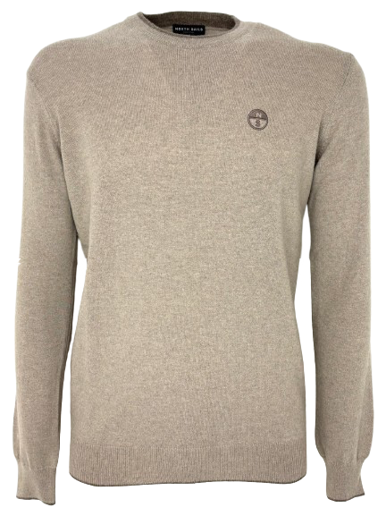 PULLOVER UOMO BEIGE GIROCOLLO