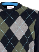 Carica l&#39;immagine nel visualizzatore di Gallery, PULLOVER UOMO GIROCOLLO FANTASIA A ROMBI
