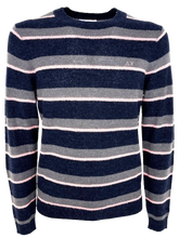 Carica l&#39;immagine nel visualizzatore di Gallery, PULLOVER UOMO GIROCOLLO FANTASIA A RIGHE

