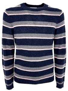 PULLOVER UOMO GIROCOLLO FANTASIA A RIGHE