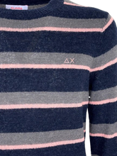 Carica l&#39;immagine nel visualizzatore di Gallery, PULLOVER UOMO GIROCOLLO FANTASIA A RIGHE
