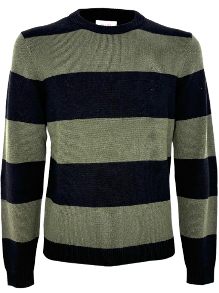 PULLOVER UOMO GIROCOLLO VERDE/NERO