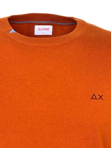 PULLOVER UOMO ARANCIONE MISTO LANA