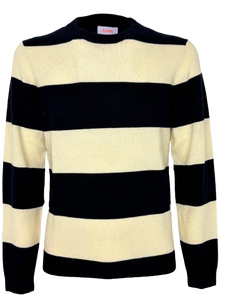 PULLOVER UOMO GIROCOLLO BEIGE/NERO
