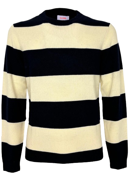 PULLOVER UOMO GIROCOLLO BEIGE/NERO