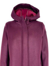 Carica l'immagine nel visualizzatore di Gallery, CAPPOTTO DONNA BORDEAUX CON CAPPUCCIO
