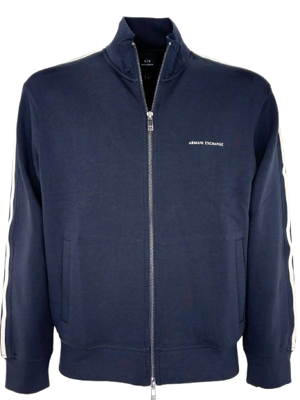 FELPA UOMO BLU CON ZIP