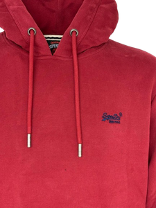 FELPA UOMO ROSSA CON CAPPUCCIO