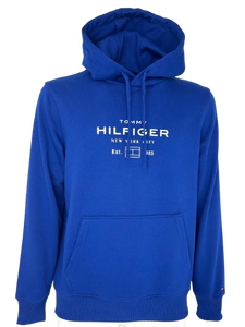 FELPA UOMO BLU ELETTRICO CON CAPPUCCIO