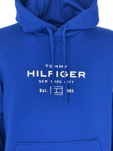FELPA UOMO BLU ELETTRICO CON CAPPUCCIO