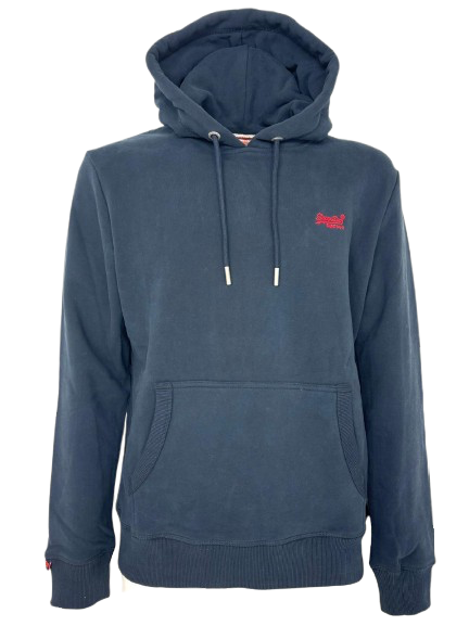 FELPA UOMO BLU CON CAPPUCCIO