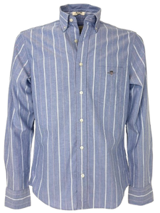 CAMICIA UOMO AZZURRA A RIGHE