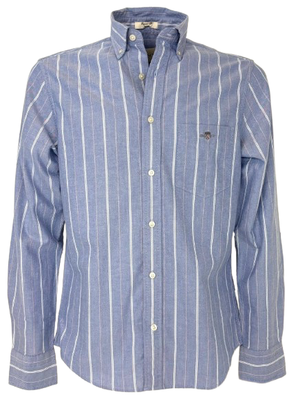 CAMICIA UOMO AZZURRA A RIGHE