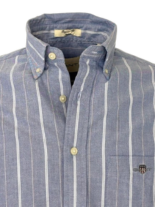 CAMICIA UOMO AZZURRA A RIGHE
