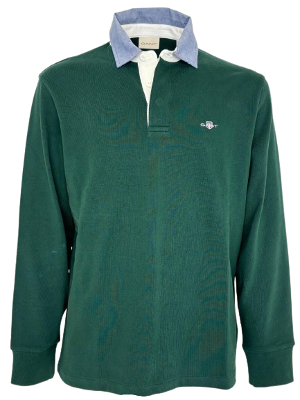 POLO UOMO VERDE MANICHE LUNGHE