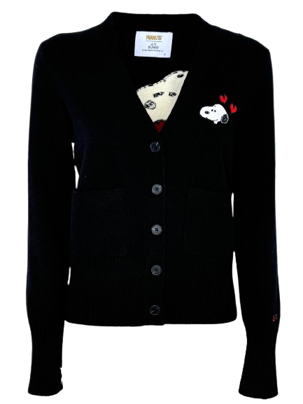 CARDIGAN DONNA NERO PEANUTS