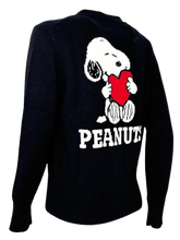 Carica l&#39;immagine nel visualizzatore di Gallery, CARDIGAN DONNA NERO PEANUTS
