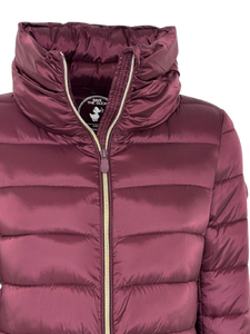 GIUBBINO DONNA LUNGO BORDEAUX IN ECO-PIUMA