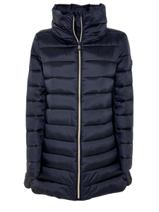 GIUBBINO DONNA LUNGO NERO IN ECO-PIUMA