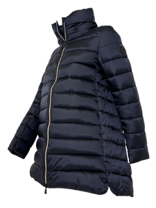 GIUBBINO DONNA LUNGO NERO IN ECO-PIUMA