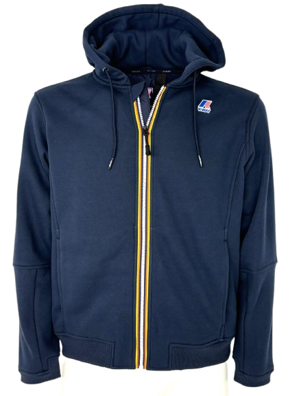 FELPA UOMO BLU CON CAPPUCCIO