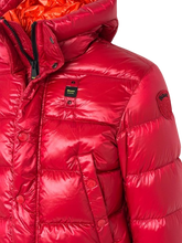 Carica l&#39;immagine nel visualizzatore di Gallery, GIUBBINO UOMO ROSSO CON CAPPUCCIO

