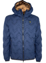 Carica l&#39;immagine nel visualizzatore di Gallery, GIUBBOTTO UOMO BLU CON CAPPUCCIO
