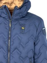 Carica l&#39;immagine nel visualizzatore di Gallery, GIUBBOTTO UOMO BLU CON CAPPUCCIO
