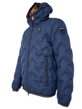 Carica l&#39;immagine nel visualizzatore di Gallery, GIUBBOTTO UOMO BLU CON CAPPUCCIO
