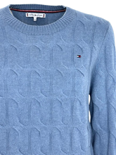 Carica l'immagine nel visualizzatore di Gallery, PULLOVER DONNA AZZURRO A TRECCE
