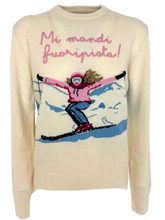 Carica l'immagine nel visualizzatore di Gallery, PULLOVER DONNA BIANCO MI MANDI FUORI PISTA
