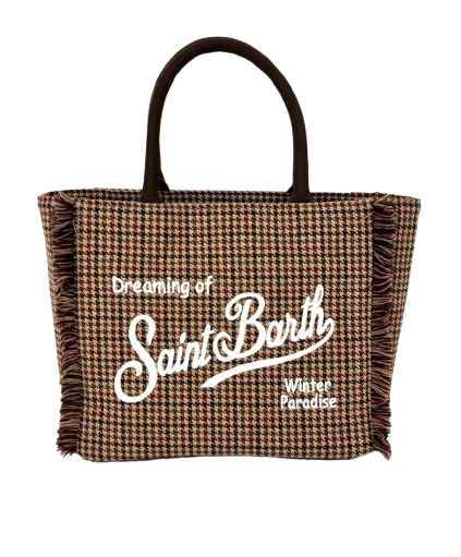 BORSETTA FANTASIA CHECK MARRONE