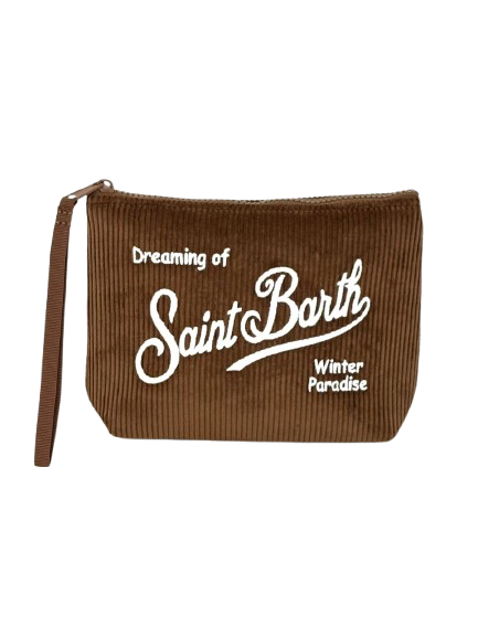 POCHETTE IN VELLUTO MARRONE