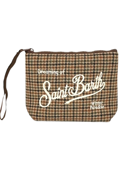 POCHETTE FANTASIA CHECK MARRONE