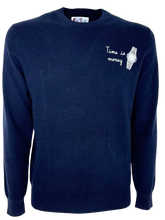 Carica l&#39;immagine nel visualizzatore di Gallery, PULLOVER UOMO BLU TIME IS MONEY
