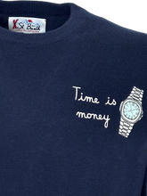 Carica l&#39;immagine nel visualizzatore di Gallery, PULLOVER UOMO BLU TIME IS MONEY
