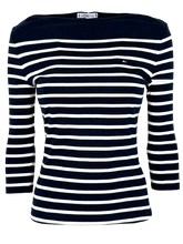 Carica l'immagine nel visualizzatore di Gallery, MAGLIA DONNA A RIGHE BIANCO/BLU
