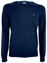 Carica l'immagine nel visualizzatore di Gallery, PULLOVER UOMO BLU 100% COTONE
