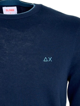 Carica l'immagine nel visualizzatore di Gallery, PULLOVER UOMO BLU 100% COTONE
