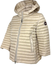 Carica l'immagine nel visualizzatore di Gallery, GIUBBINO DONNA BEIGE CON CAPPUCCIO
