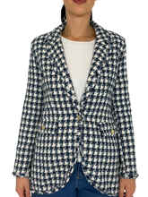 Carica l'immagine nel visualizzatore di Gallery, GIACCA DONNA TWEED PIEDDE POULE BLU

