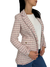 Carica l'immagine nel visualizzatore di Gallery, GIACCA DONNA BIANCA/ROSSA TESSUTO TWEED
