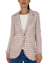 Carica l'immagine nel visualizzatore di Gallery, GIACCA DONNA BIANCA/ROSSA TESSUTO TWEED
