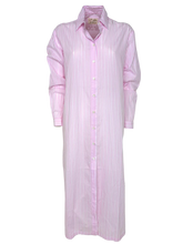 Carica l'immagine nel visualizzatore di Gallery, VESTITO CAMICIA DONNA A RIGHE ROSA
