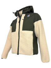 Carica l'immagine nel visualizzatore di Gallery, GIUBBINO UOMO TEDDY BEIGE/VERDE CON CAPPUCCIO
