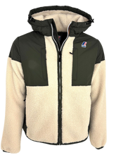 Carica l'immagine nel visualizzatore di Gallery, GIUBBINO UOMO TEDDY BEIGE/VERDE CON CAPPUCCIO

