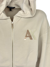 Carica l'immagine nel visualizzatore di Gallery, FELPA DONNA BEIGE CON CAPPUCCIO
