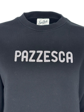 Carica l'immagine nel visualizzatore di Gallery, FELPA DONNA NERA PAZZESCA 100% COTONE
